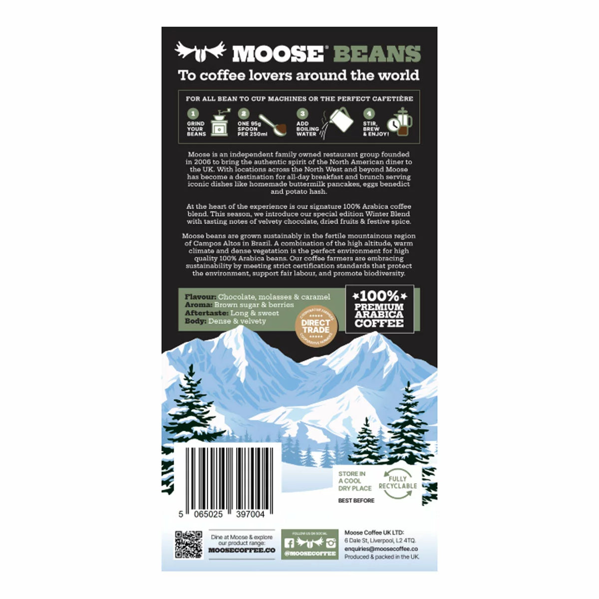 Moose Beans Winter Blend Coffee Beans, 1kg